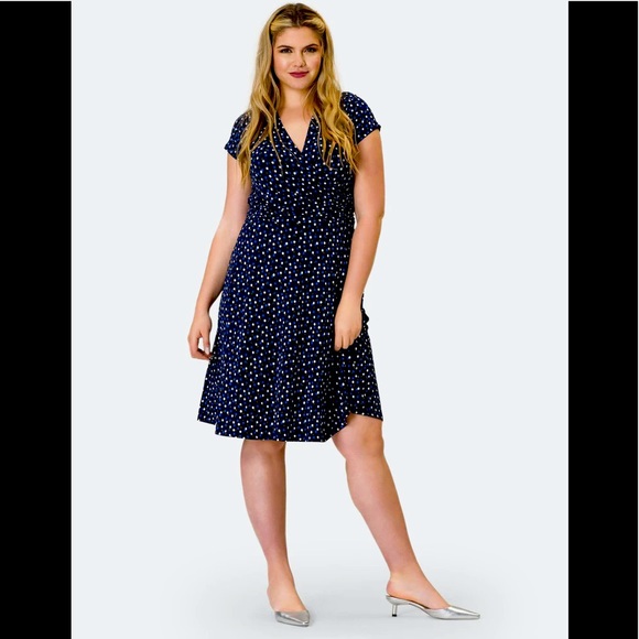 Leota Dresses & Skirts - Leota Amiya Wrap Dress in Twilight Dot Print